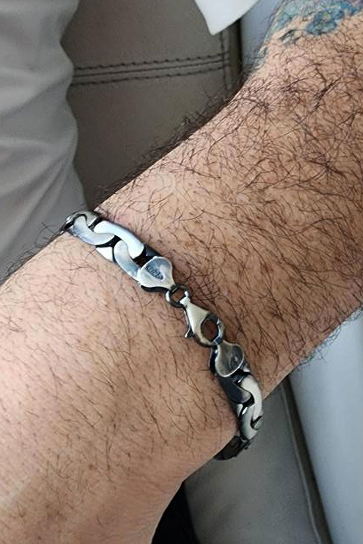 Masculine Trace 925ayar Gümüş Sarmal  Tasarım Erkek Bileklik