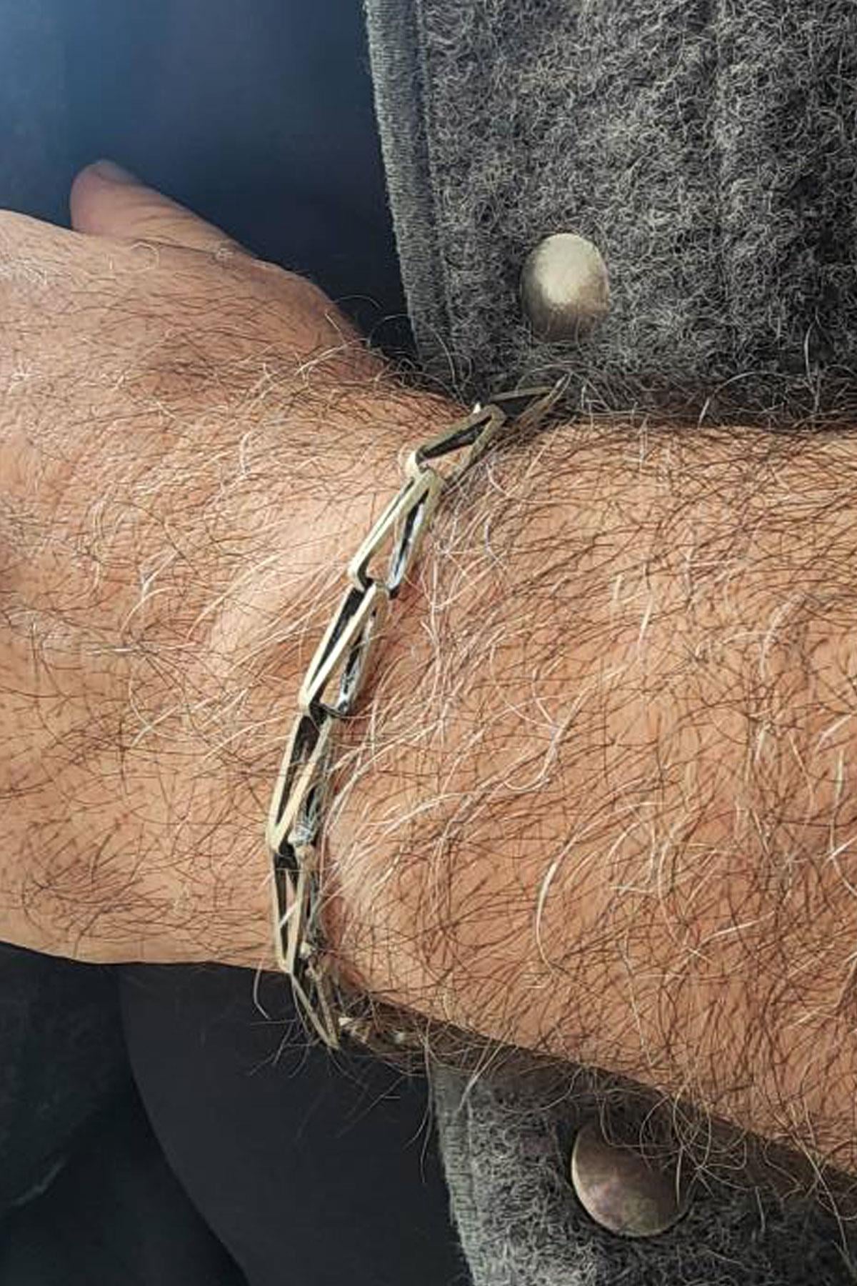 Masculine Trace 925ayar Gümüş Tasarım Erkek Bileklik