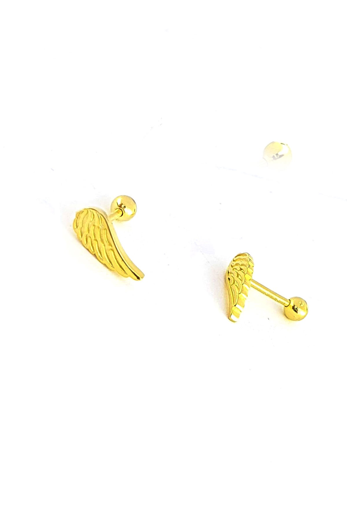 Melek Kanadı Figürlü 925ayar Gümüş Altın Tragus Kıkırdak Piercing