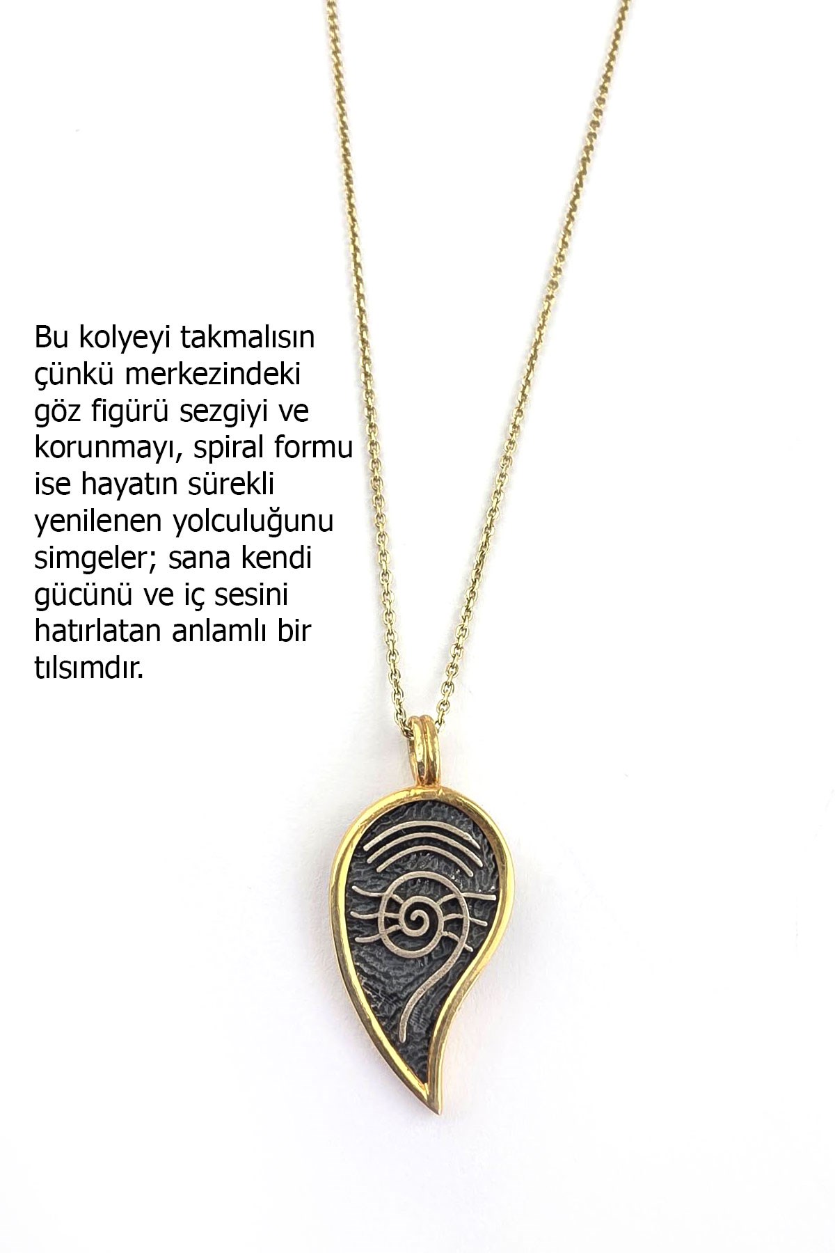 Osevia 925 ayar Gümüş Üzerine Altın Kaplama Tasarım Kolye