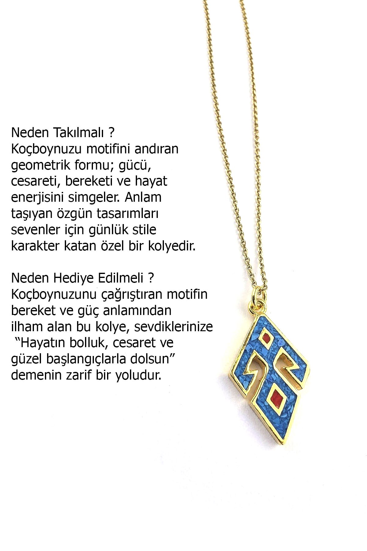 Osevia 925 ayar Gümüş Üzerine Altın Kaplama Tasarım Doğal Taş Kolye
