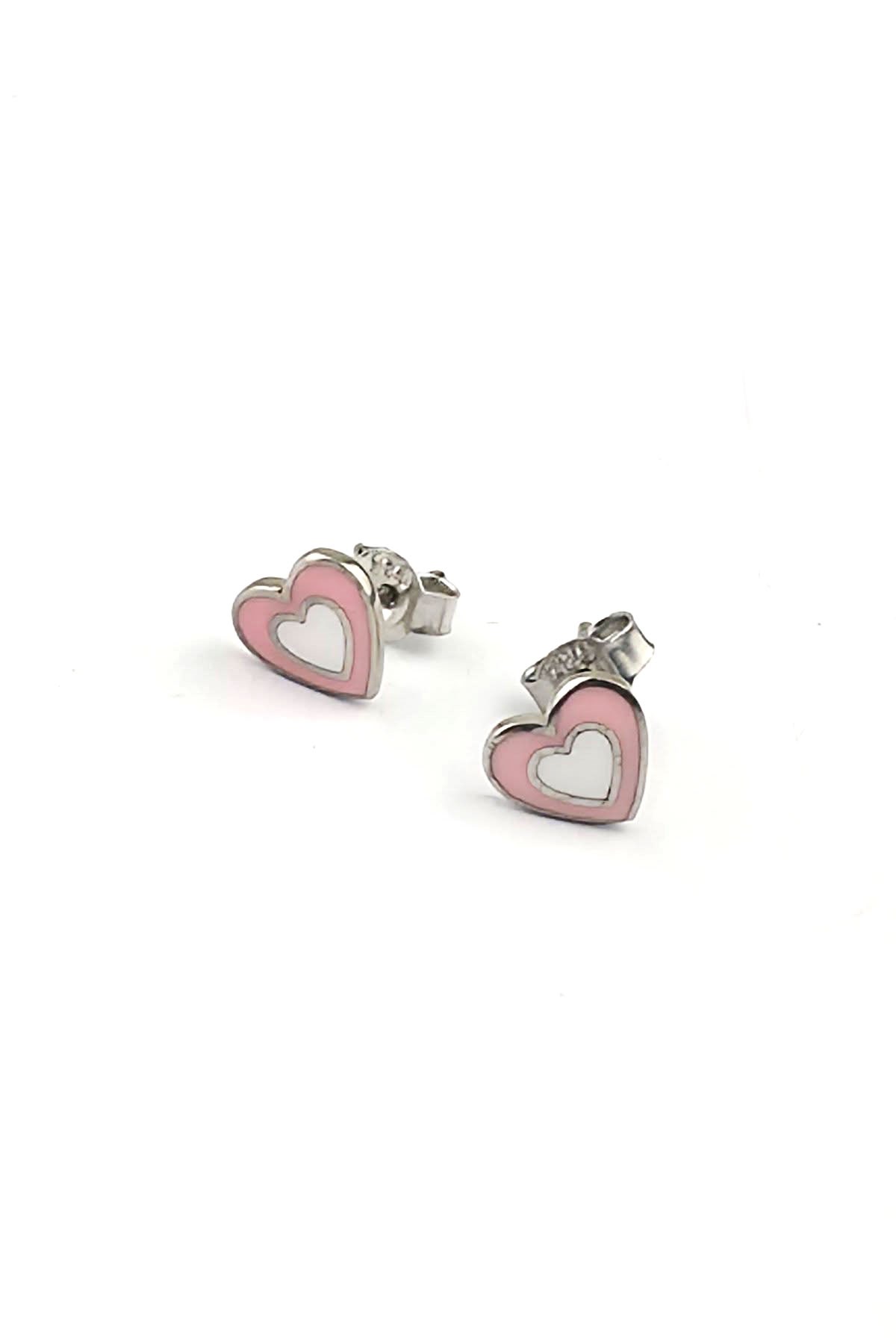 Pembe mineli kalp figürlü Cocuk kupesi 1 cm