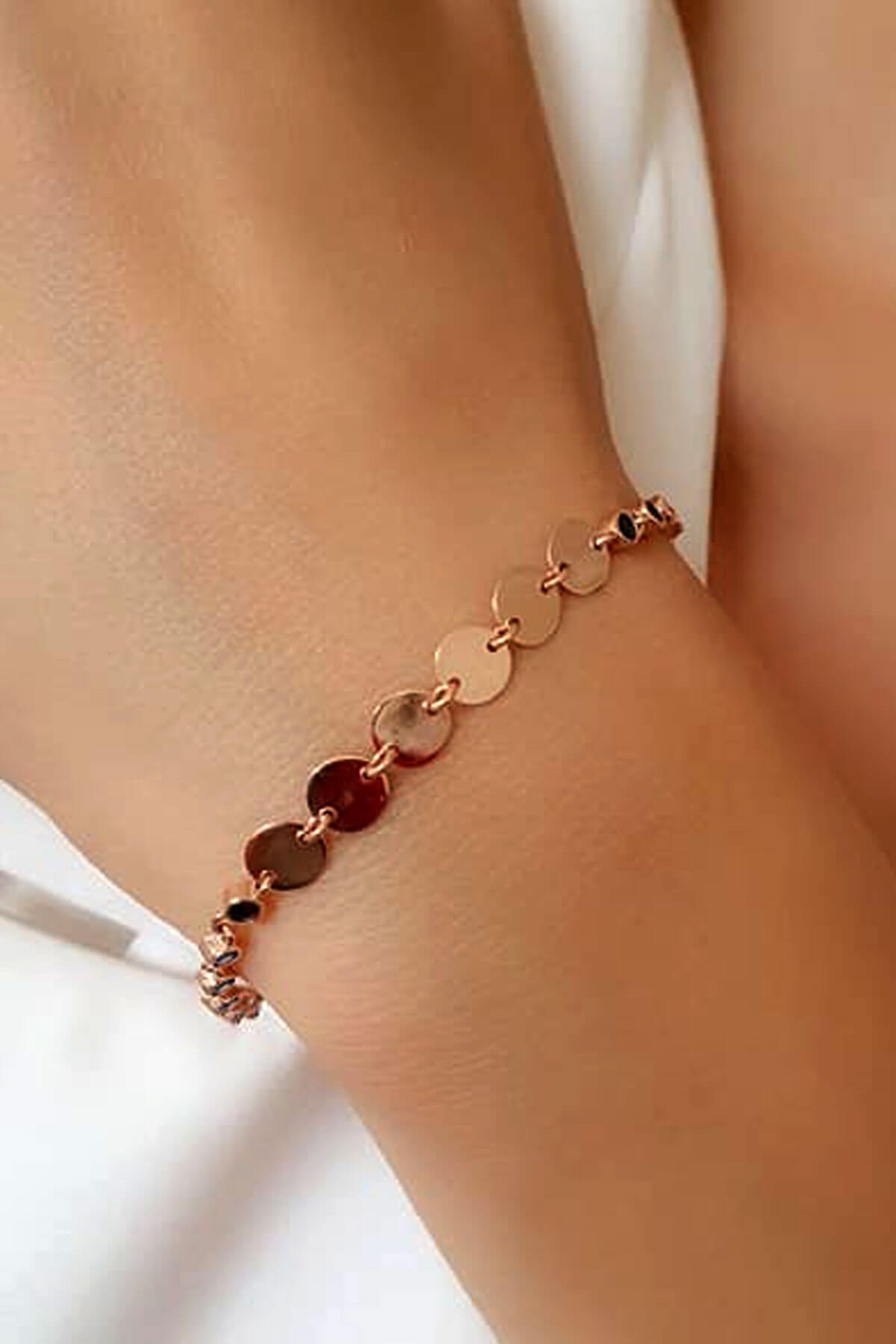 pullu siyah oniks taşlı gümüş rose bileklik 