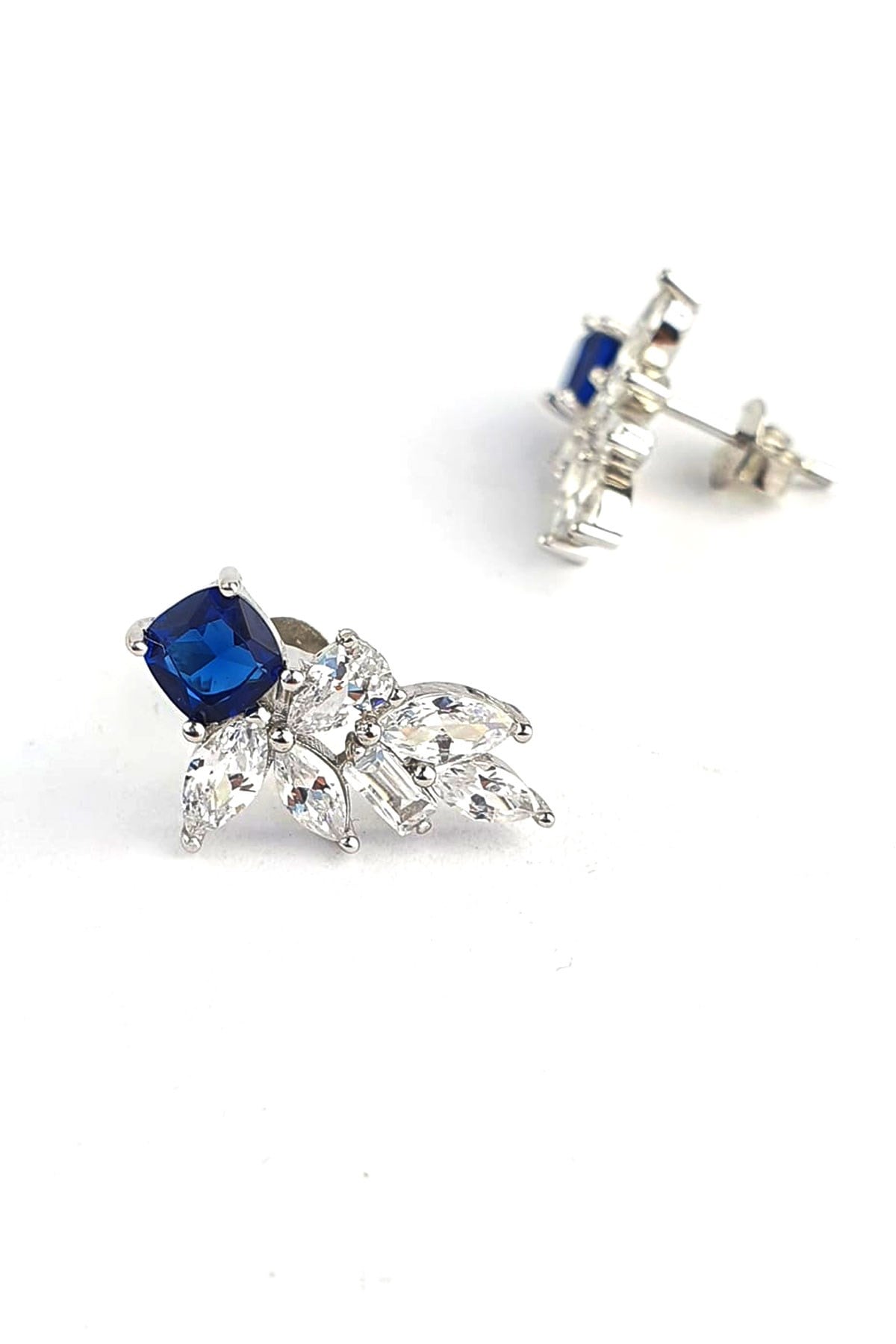 Sky Diamond Blue Creative Sapphire 925 ayar Gümüş Lüks Küpe