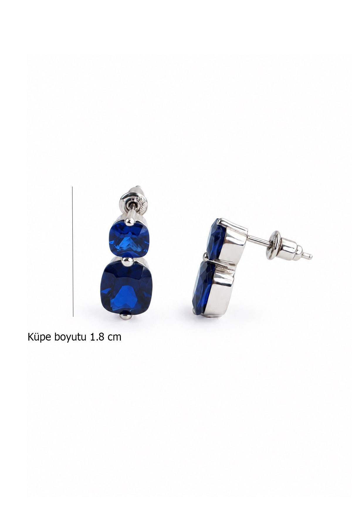 Sky diamond Blue Safir Taşlı 925 ayar Gümüş Tasarım küpe 