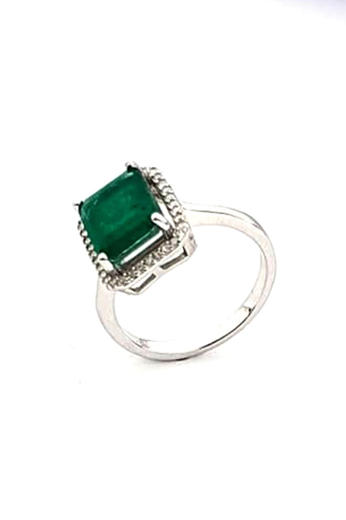 Sky Diamond green creative rubies 925 ayar gümüş yüzük 