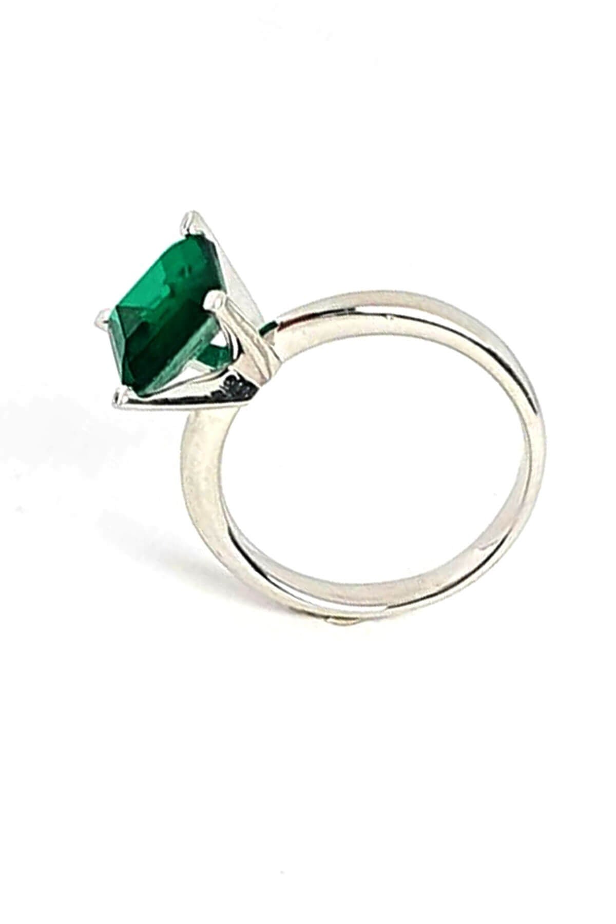 Sky Diamond green  creative rubies 925 ayar gümüş tek taş yüzük
