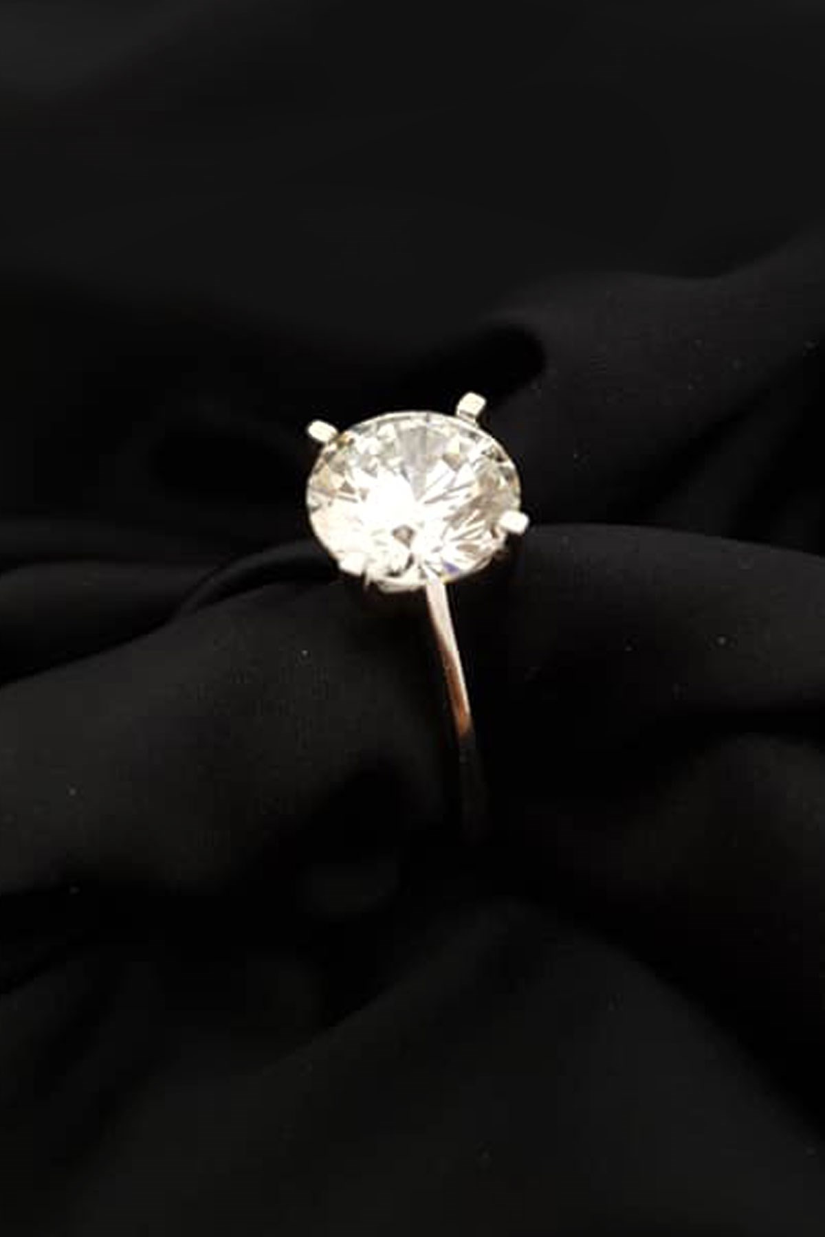 SKY DIAMOND gümüş tek taş yüzük 