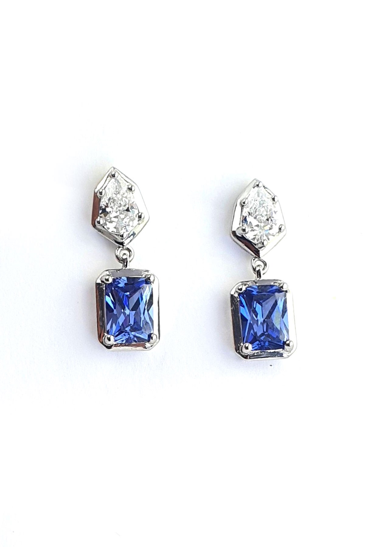 Sky Diamond Purple Tanzanit Taşlı 925 ayar Gümüş küpe 