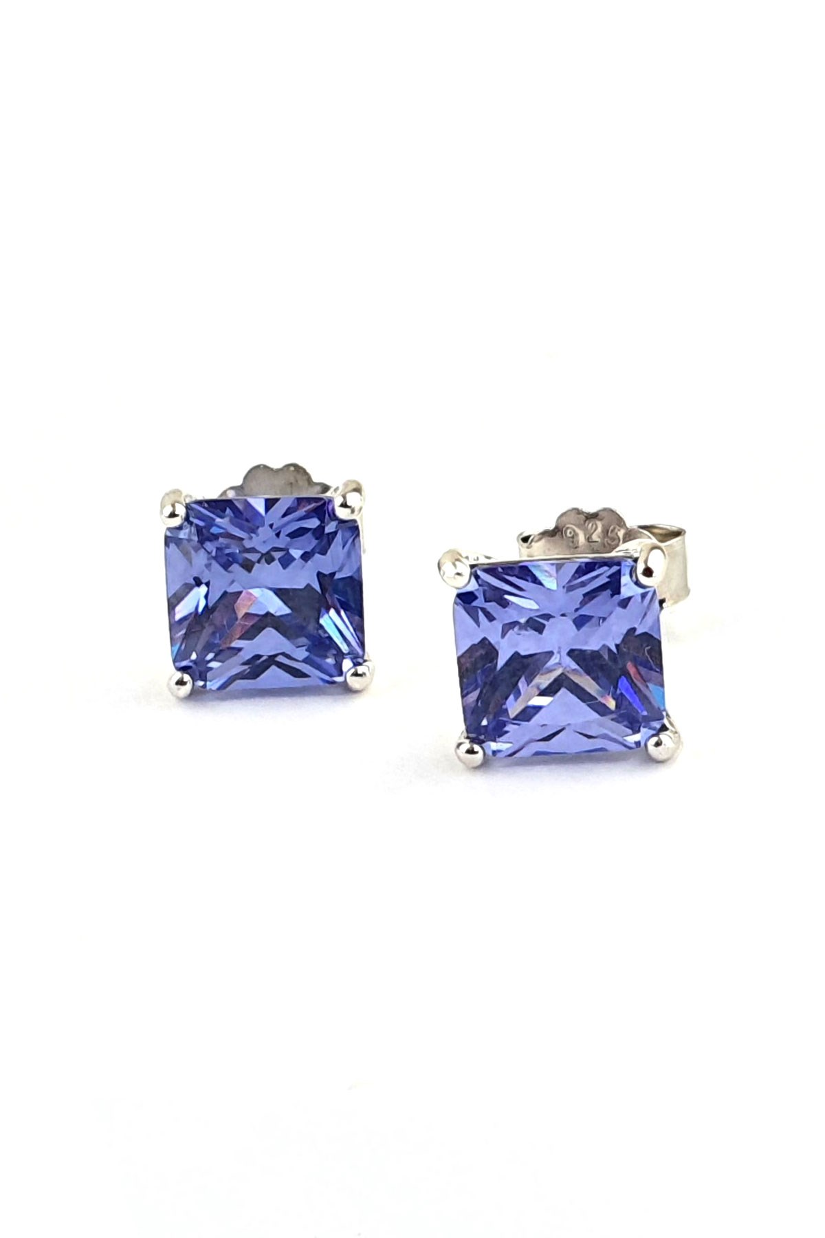 Sky Diamond Purple Tanzanit Taşlı 925 ayar Gümüş küpe
