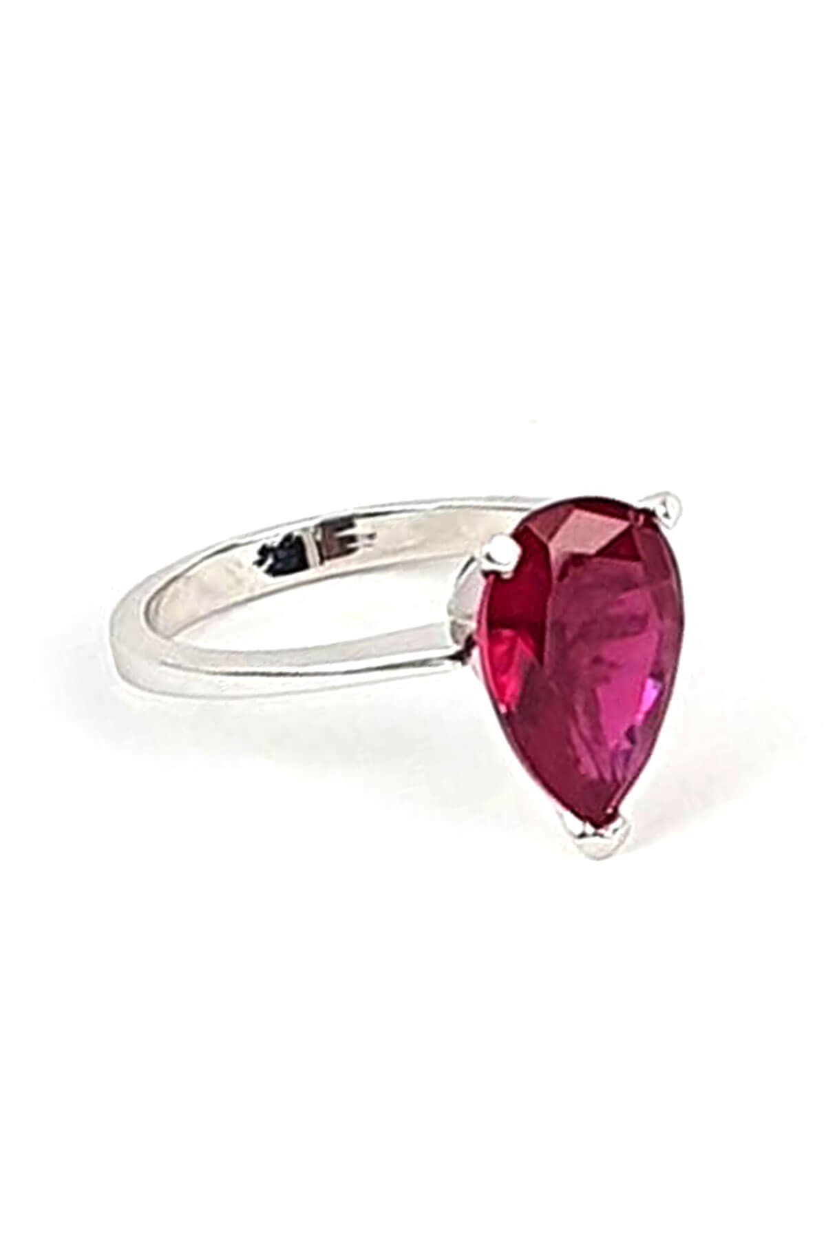 sky Diamond Red creative rubies 925 ayar gümüş tek taş damla yüzük