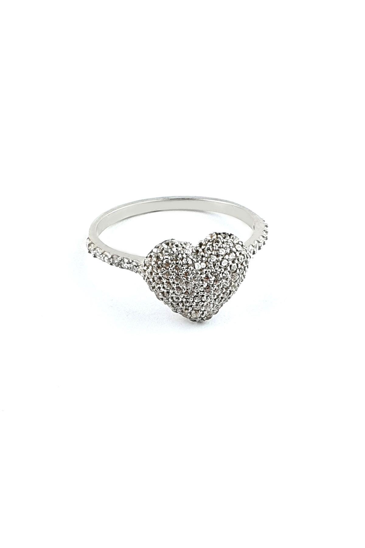 Starlight Diamond Zirkon Taşlı 925ayar Gümüş Bombeli Kalp Yüzük  