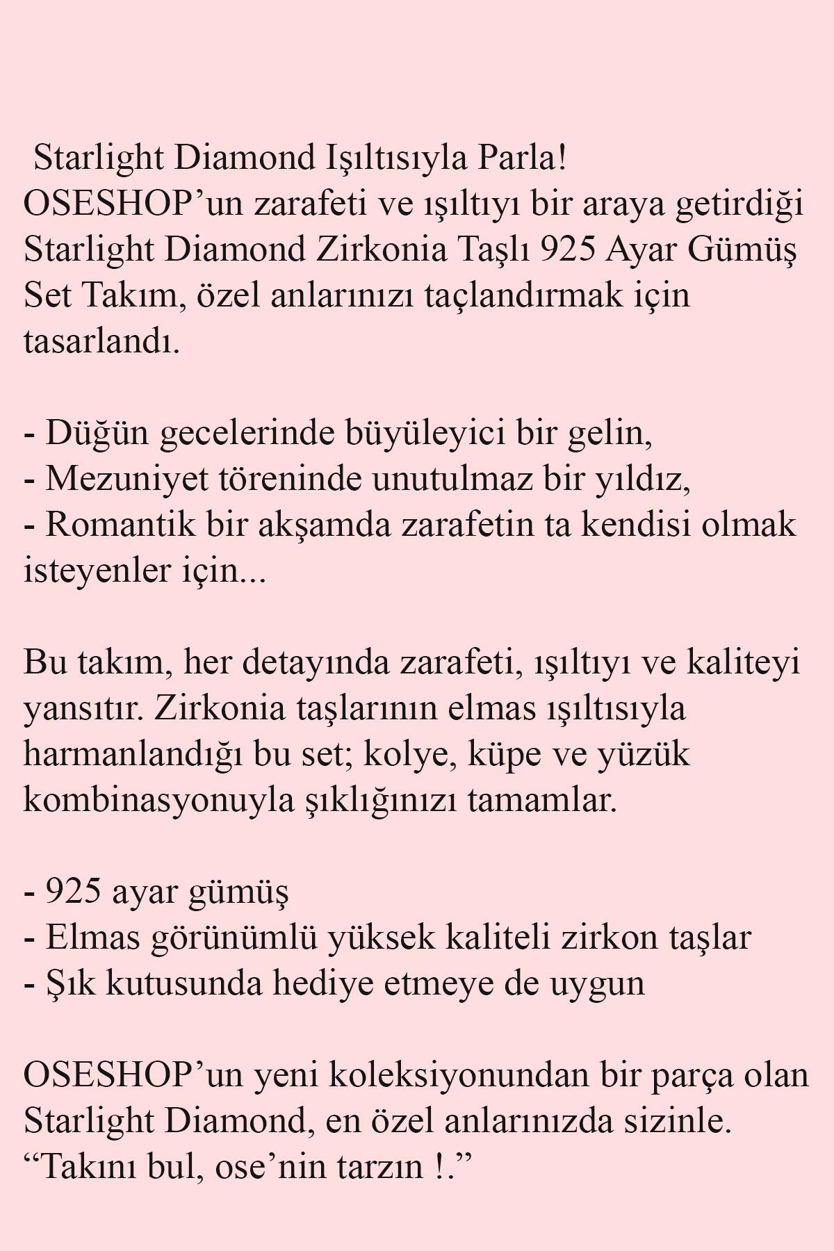 Starlight Diamond Zirkonia 925 ayar Gümüş Set Takım