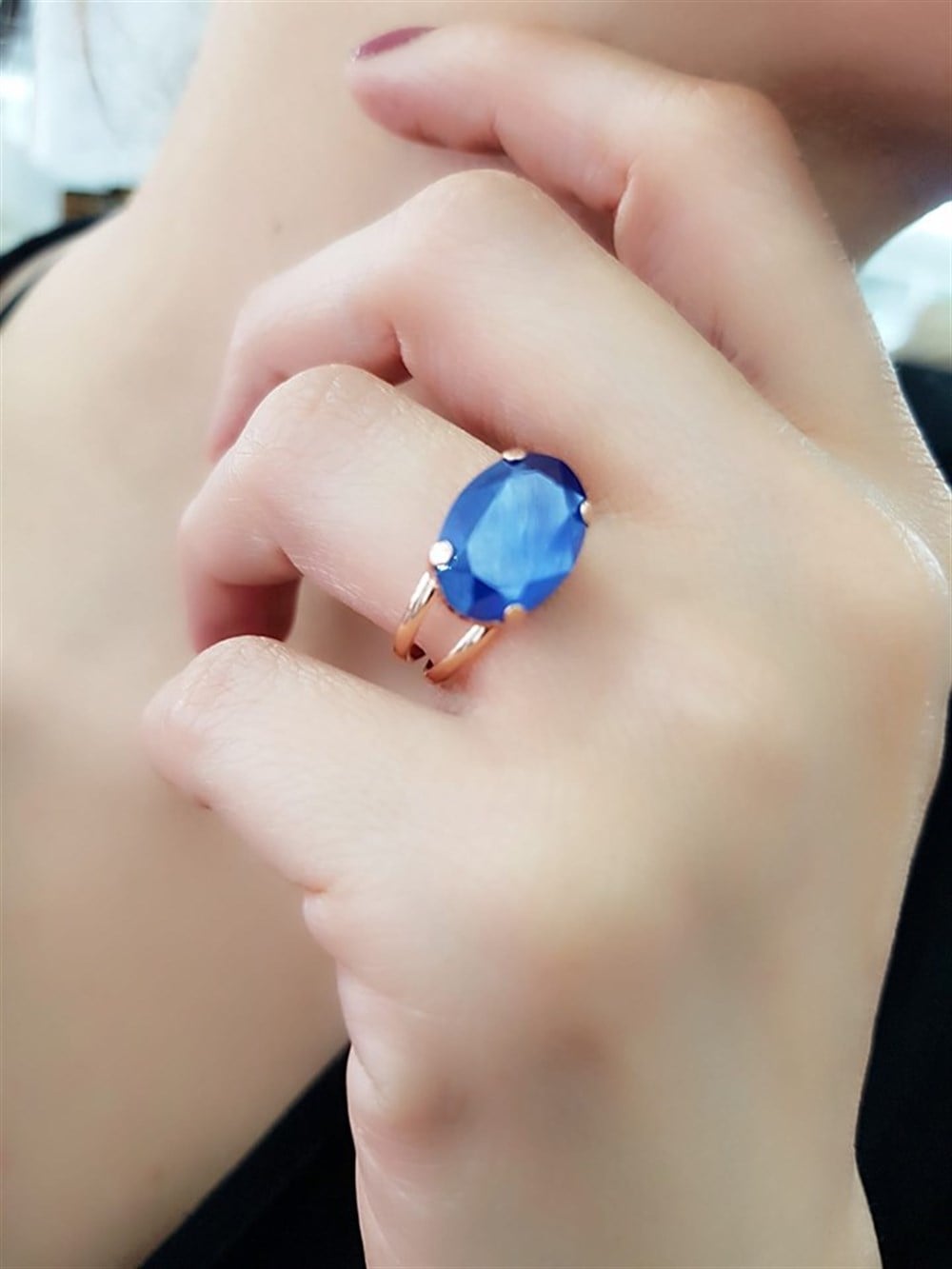 swarovski taşl gümüş yüzük