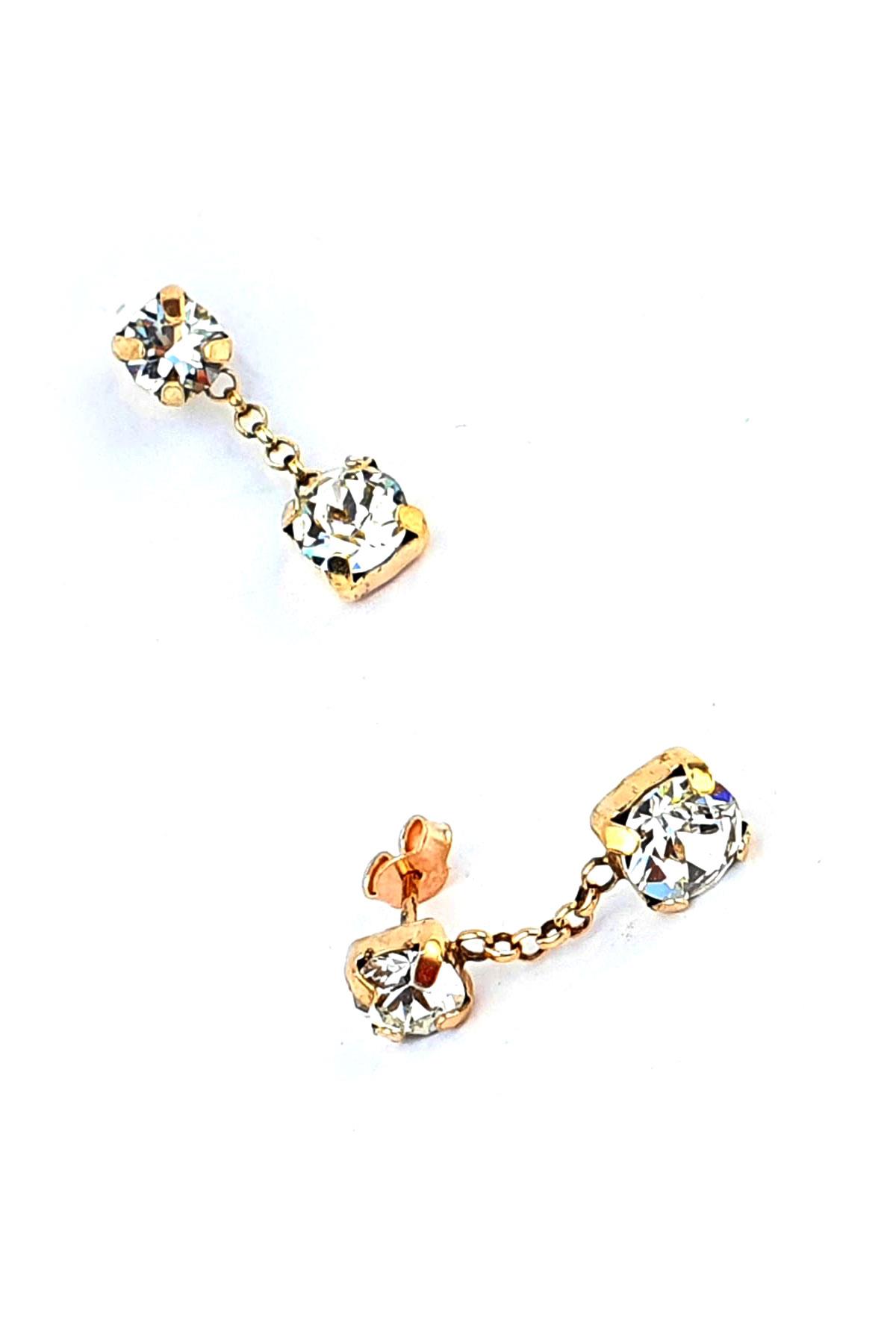 Swarovski Taşlı 925 ayar Gümüş Trend Küpe