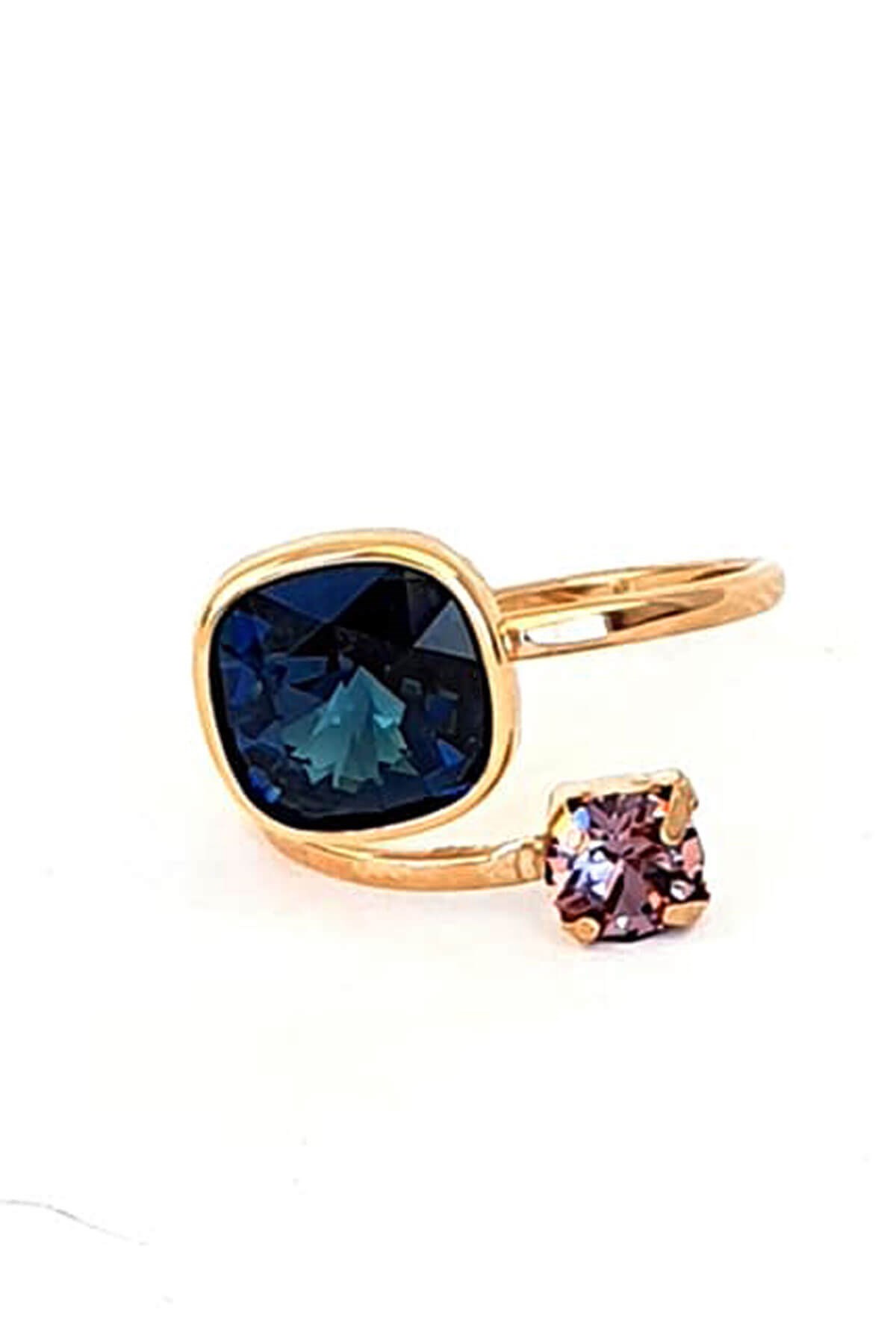 Swarovski taşlı 925ayar gümüş rose ayarlanabilir yüzük