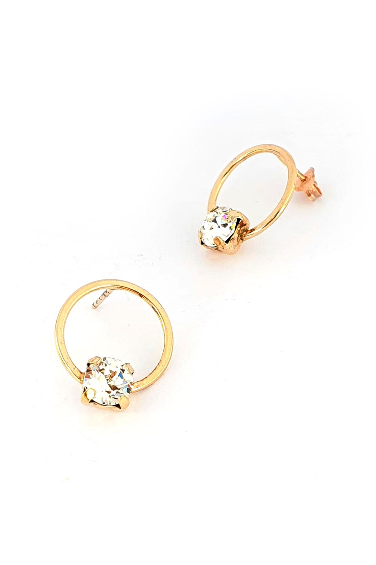 Swarovski Taşlı 925ayar Gümüş Tasarım Küpe 
