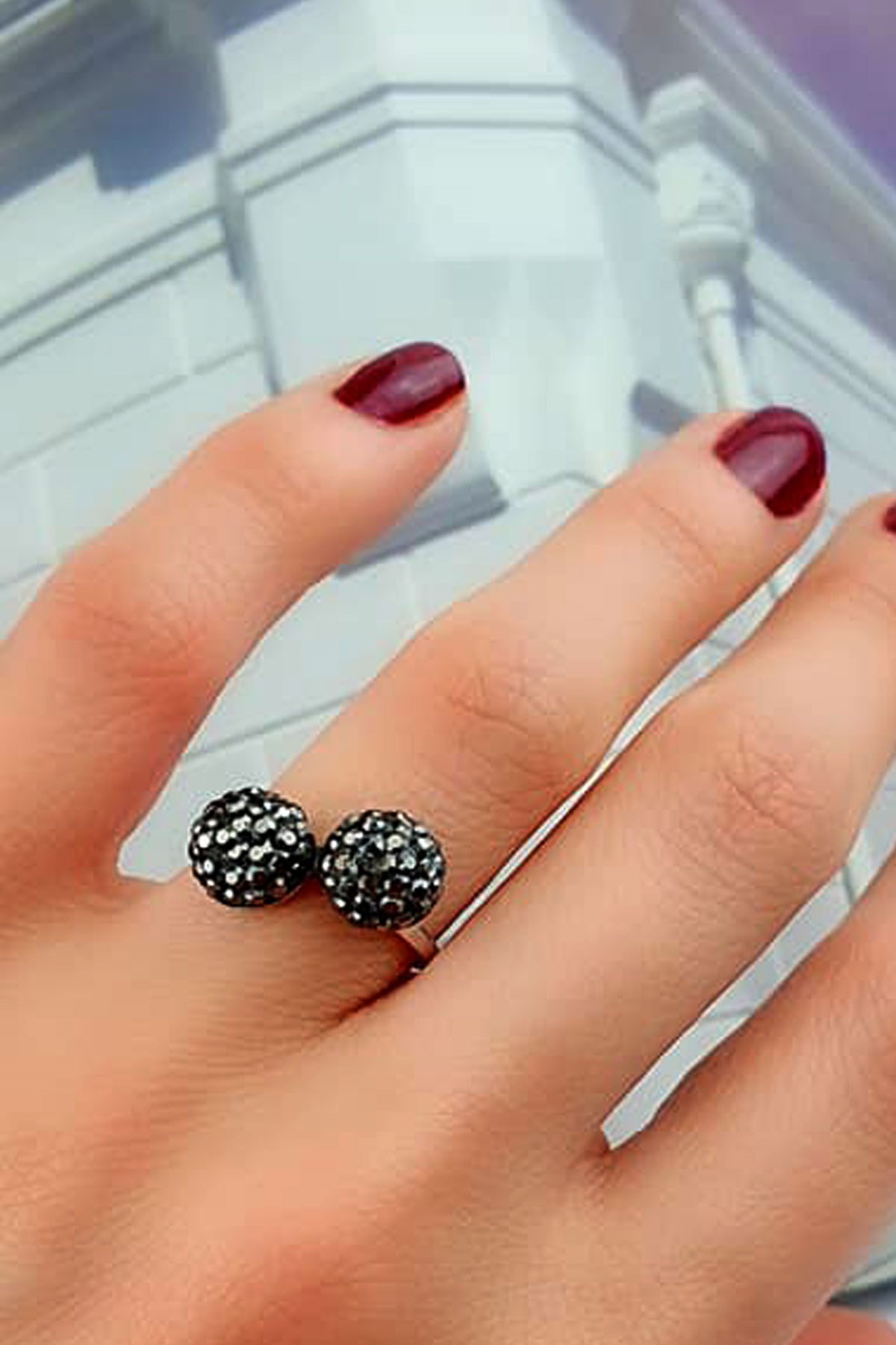 Swarovski taşlı gümüş yüzük
