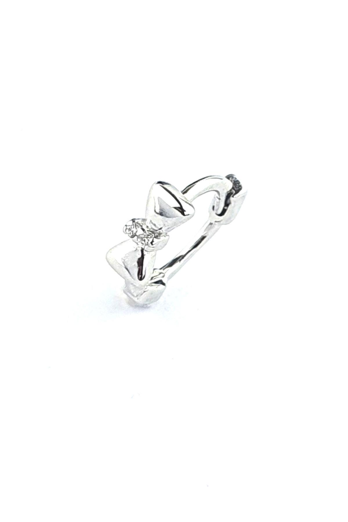 Zirkon Taş Detaylı 925ayar Gümüş Tragus Helix Minimal Tek Kıkırdak küpe