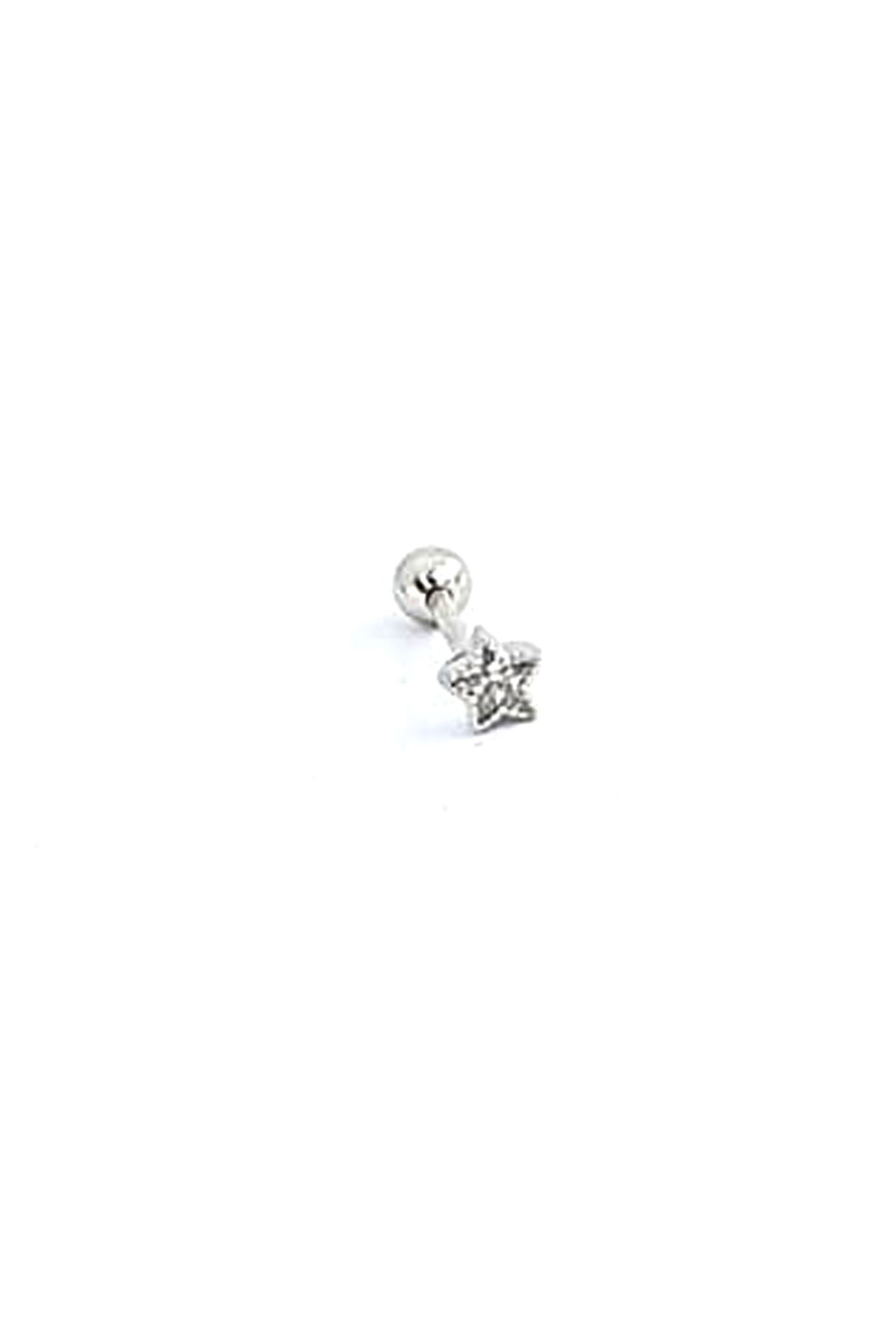 Zirkon Taşlı 925 ayar Gümüş Yıldız Figürlü Tragus Piercing 