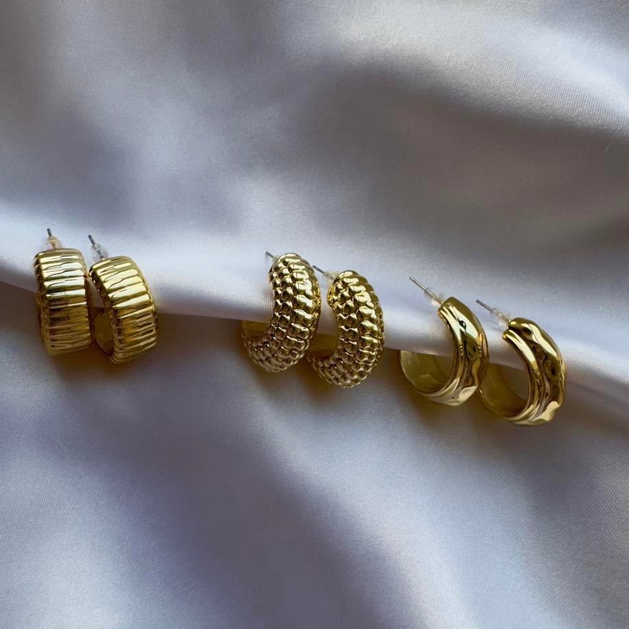 Üçlü Halka Küpe Set