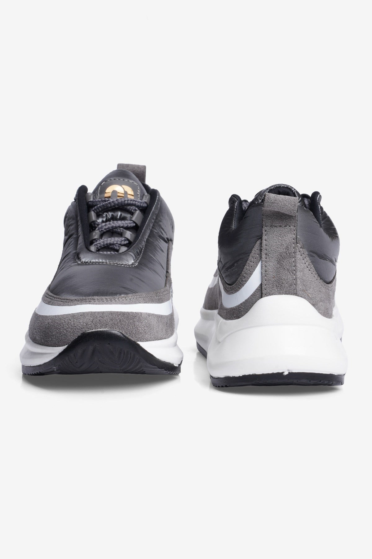 Kadın Anorak Sneaker Süet Detaylı Kalın Tabanlı Bağcıklı Mito Gri