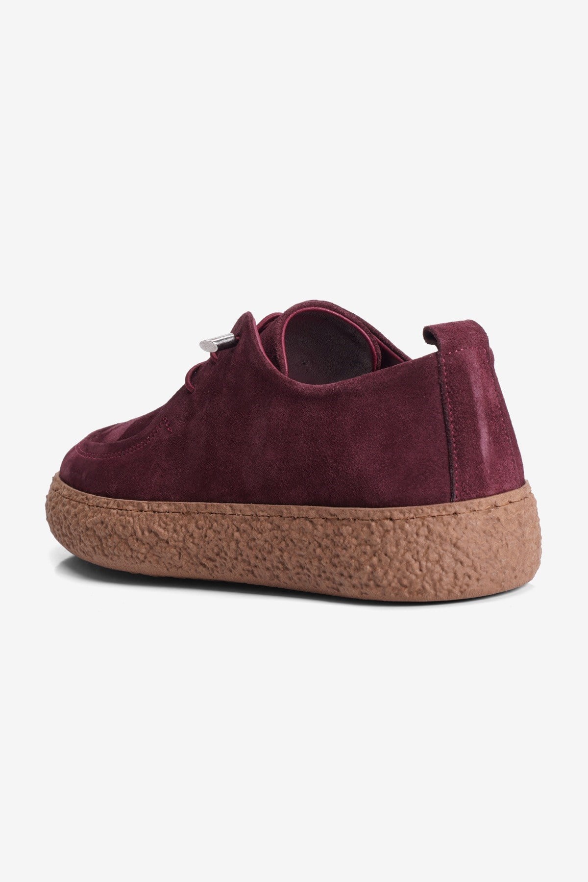Kadın Hakiki Süet Loafer Lastik Bağcıklı Krep Taban Olin Bordo