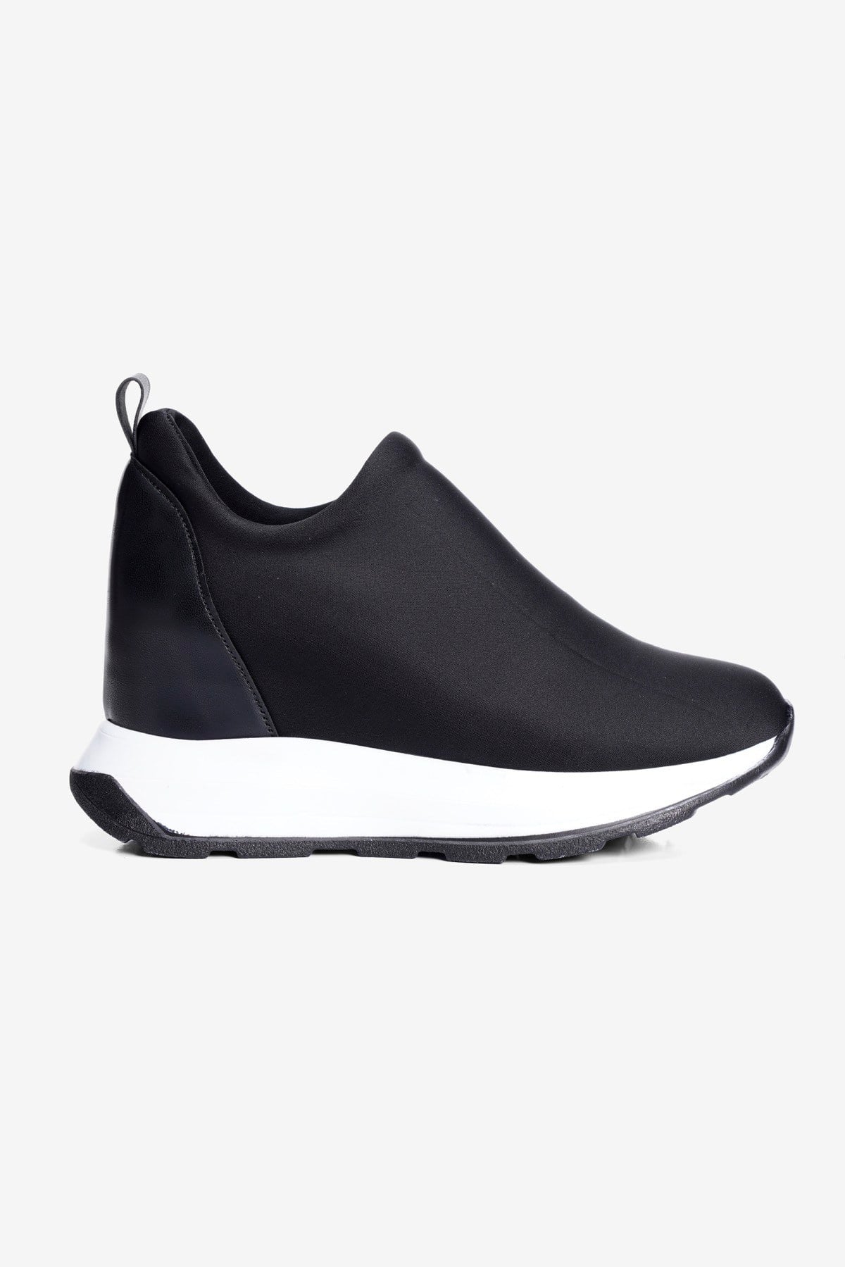 Kadın Streç Gizli Ökçe Sneaker Bot Kalın Taban Tulea Siyah