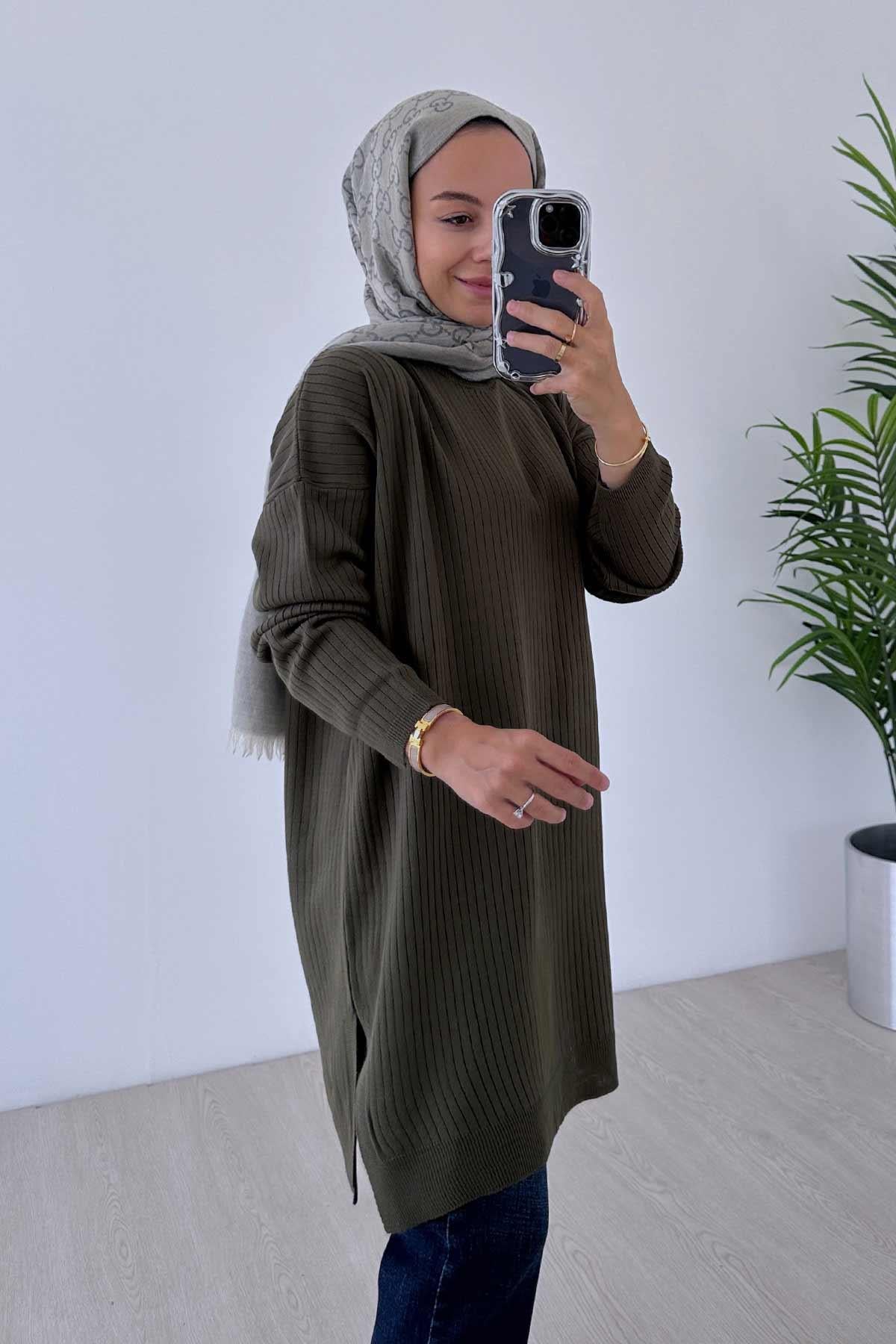 Anje Triko Tunik - Haki