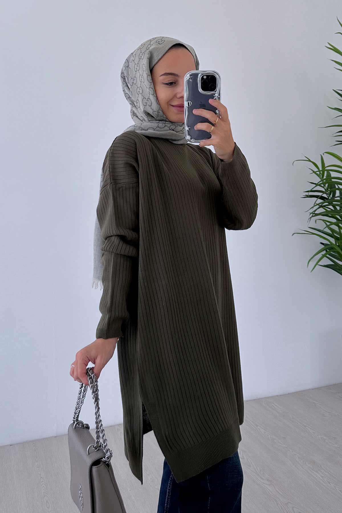 Anje Triko Tunik - Haki