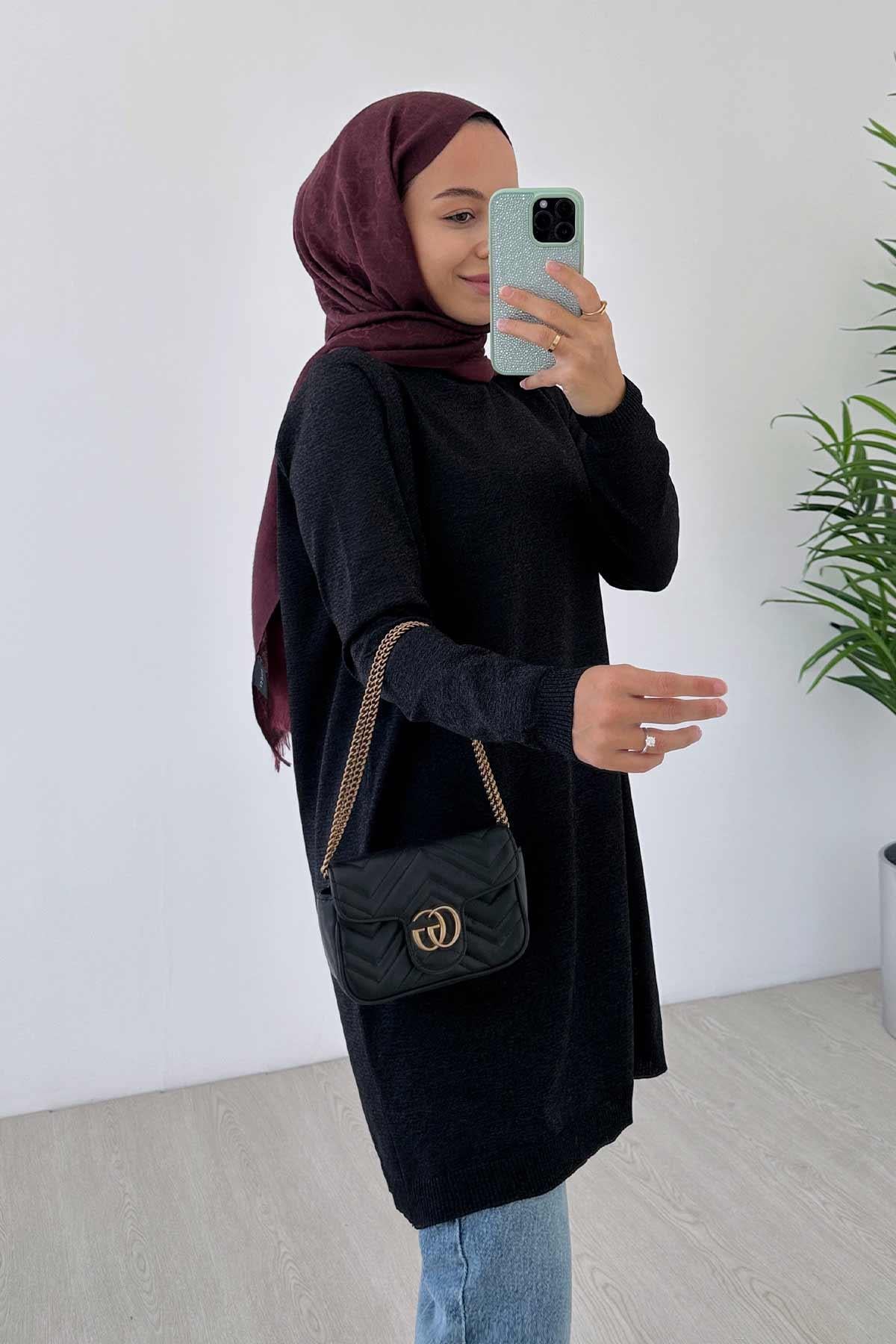 Basic Merserize Tunik - Siyah