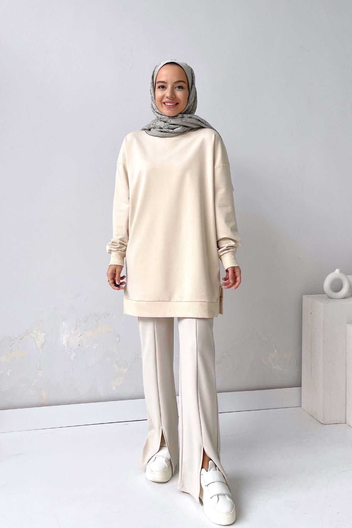 Basic Sweatshirt - Bej