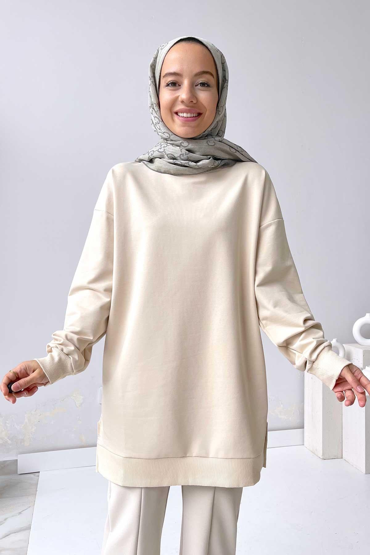Basic Sweatshirt - Bej
