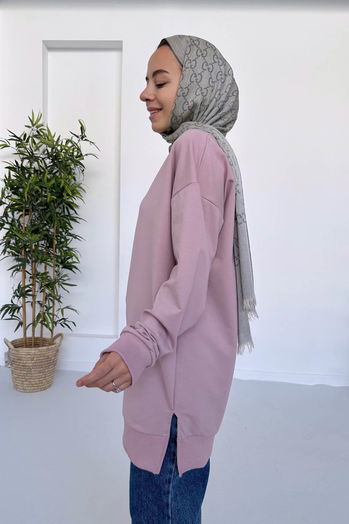 Basic Sweatshirt - Pembe