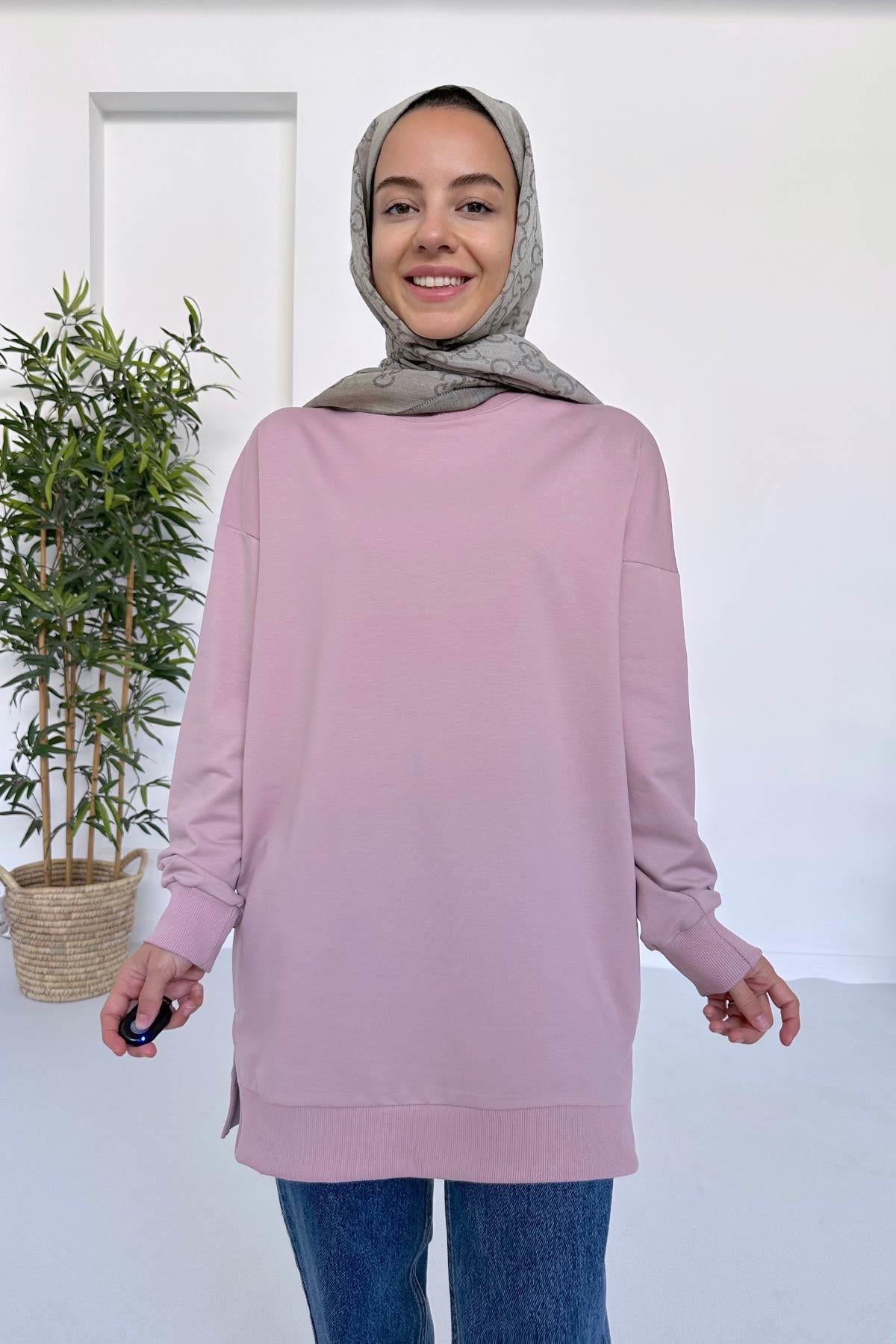 Basic Sweatshirt - Pembe