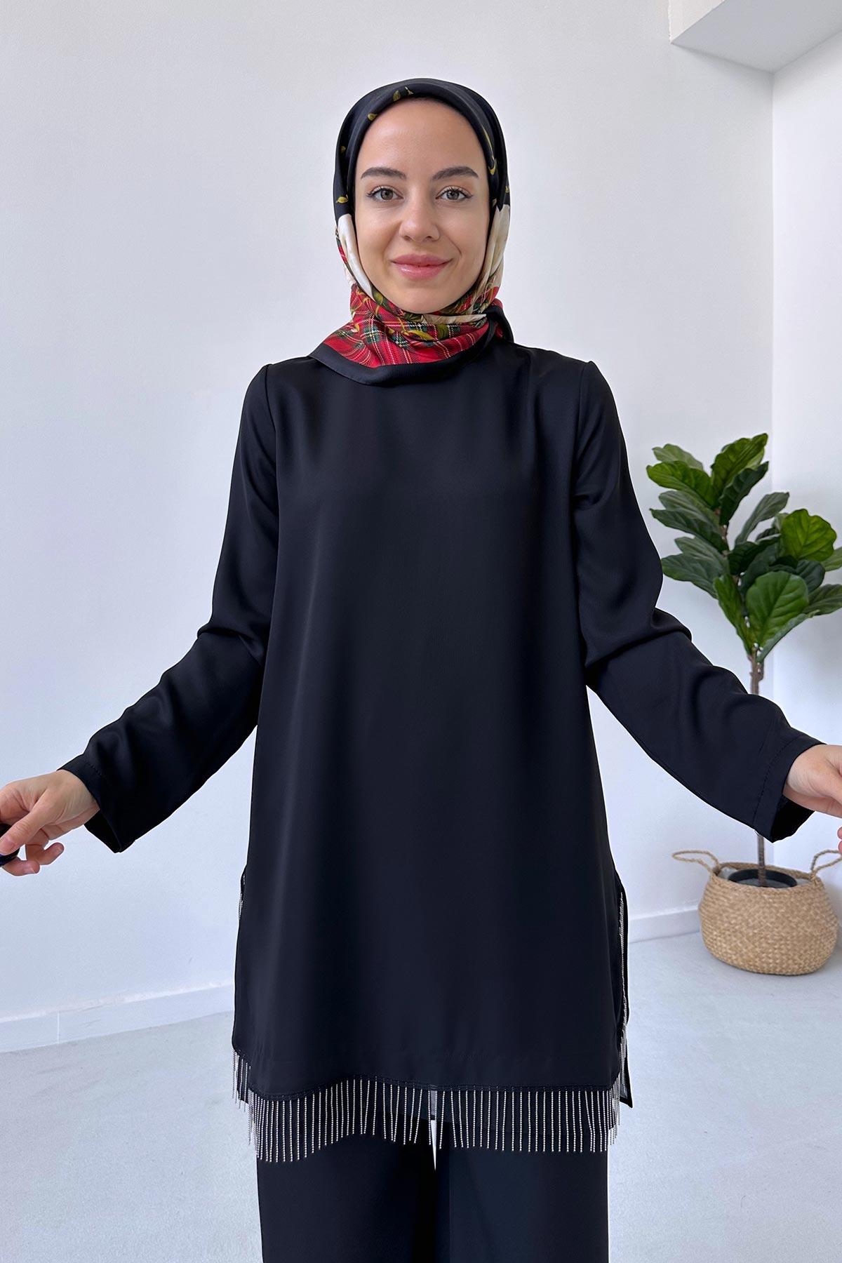 Etek Ucu Zincir Takım - Siyah