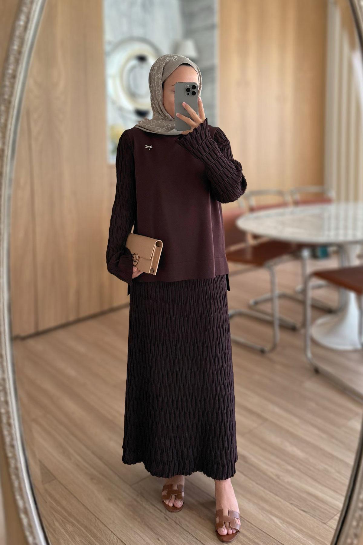 Lady Etekli Merserize Takım - Kahverengi