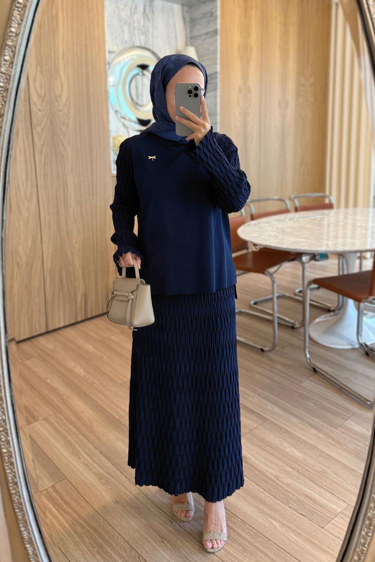 Lady Etekli Merserize Takım - Lacivert