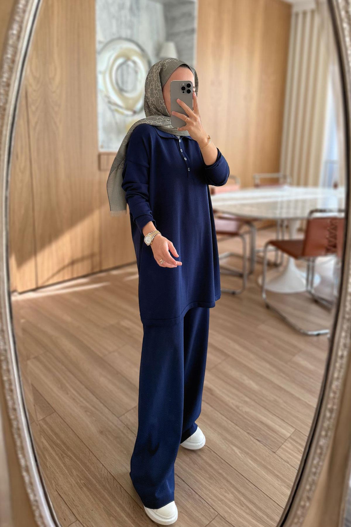 Lina Premium Rayon Takım - Lacivert