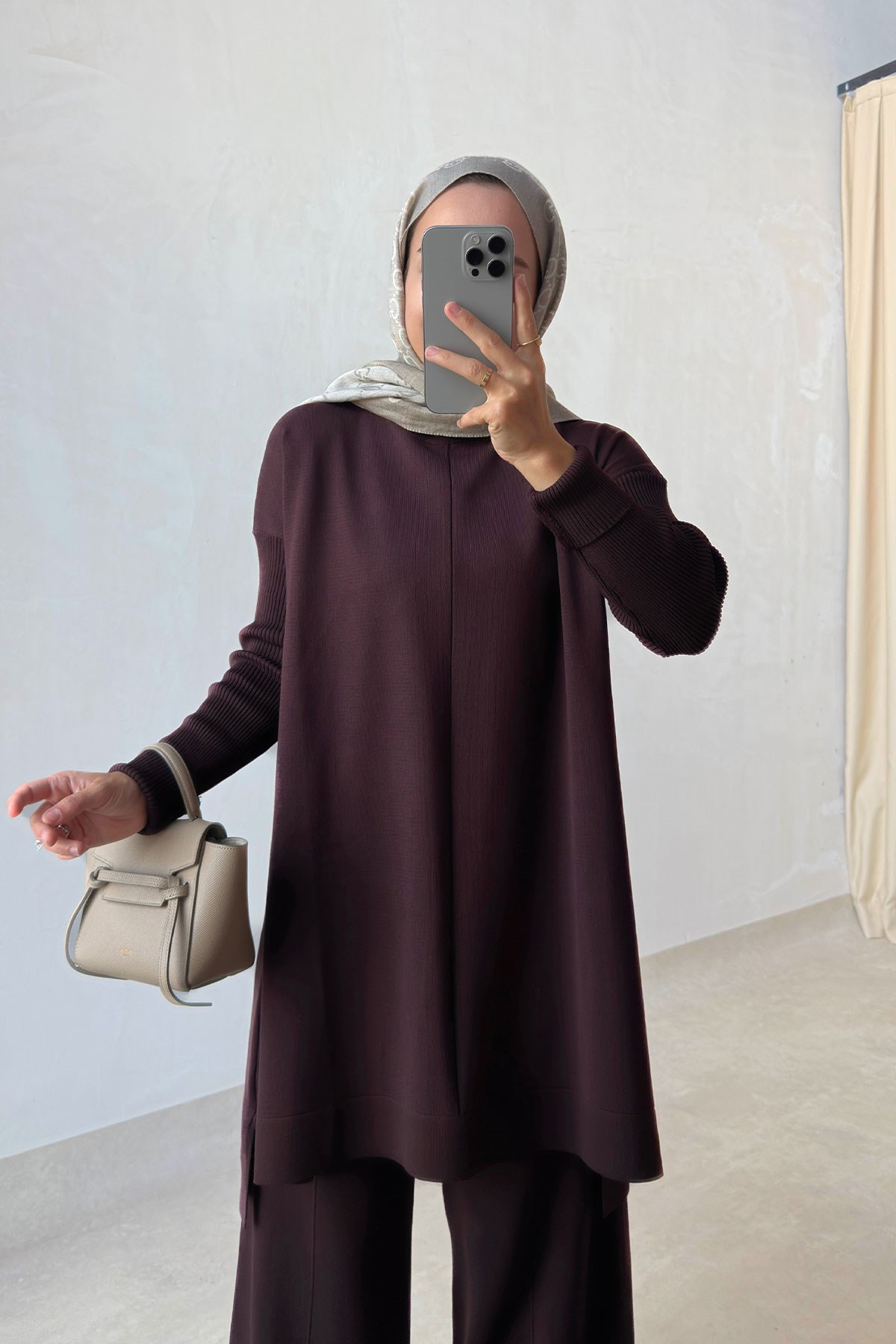 Mira Merserize Tunik - Kahverengi