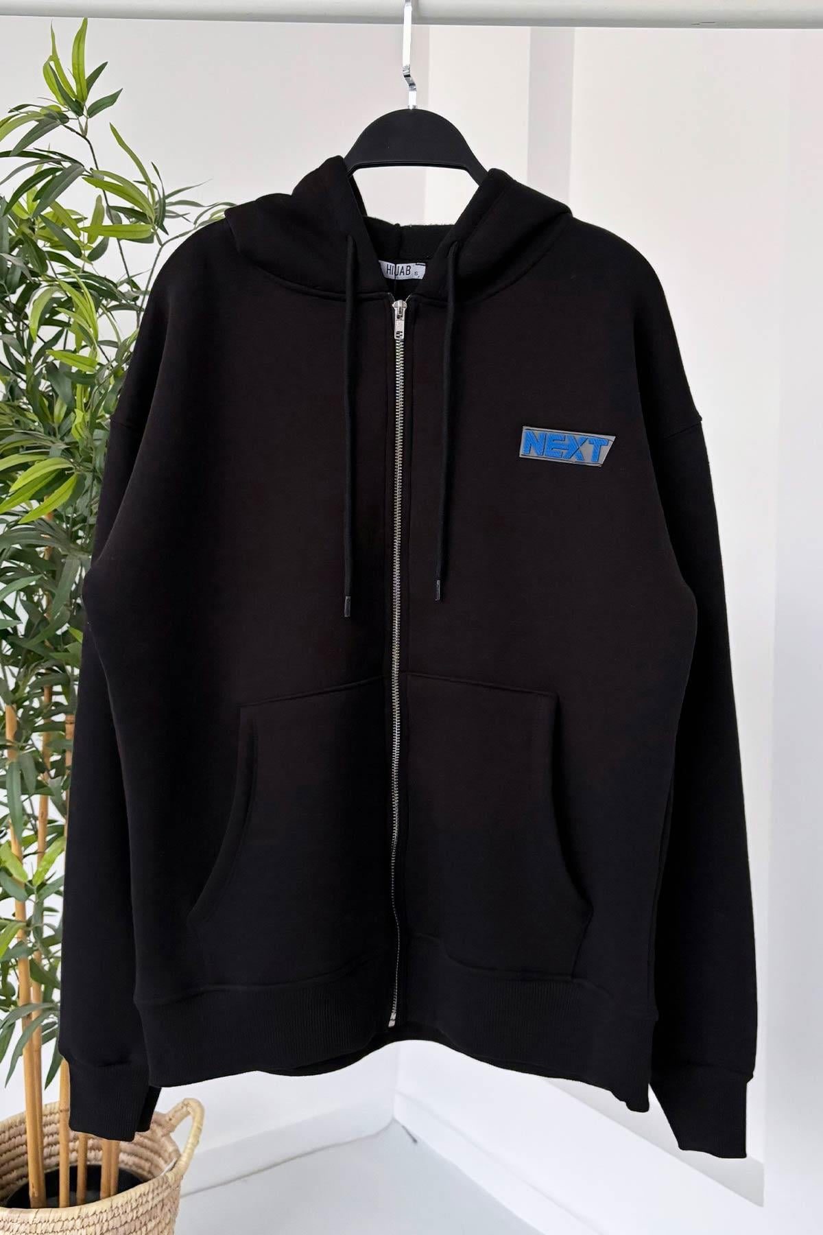 Next Kapüşonlu Sweatshirt - Siyah
