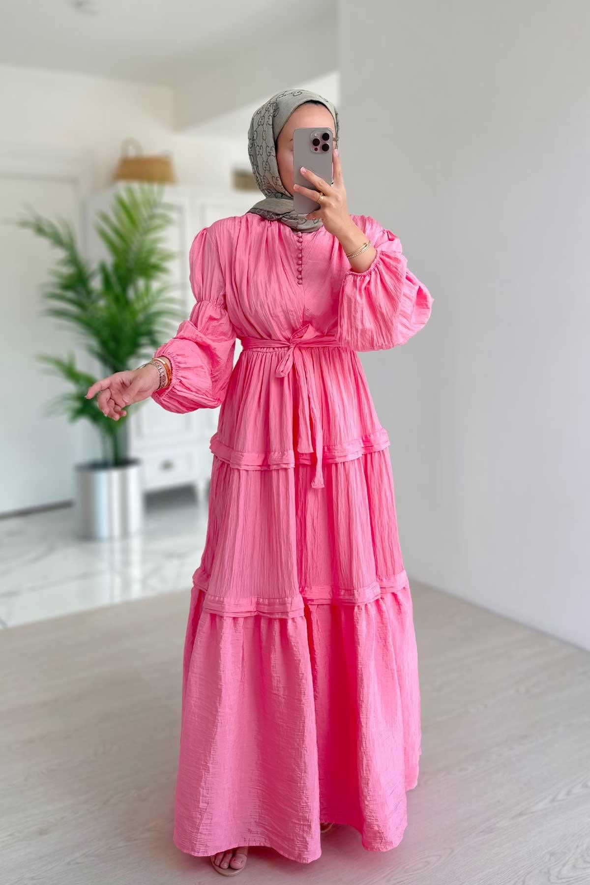 Sicilya Elbise - Pembe