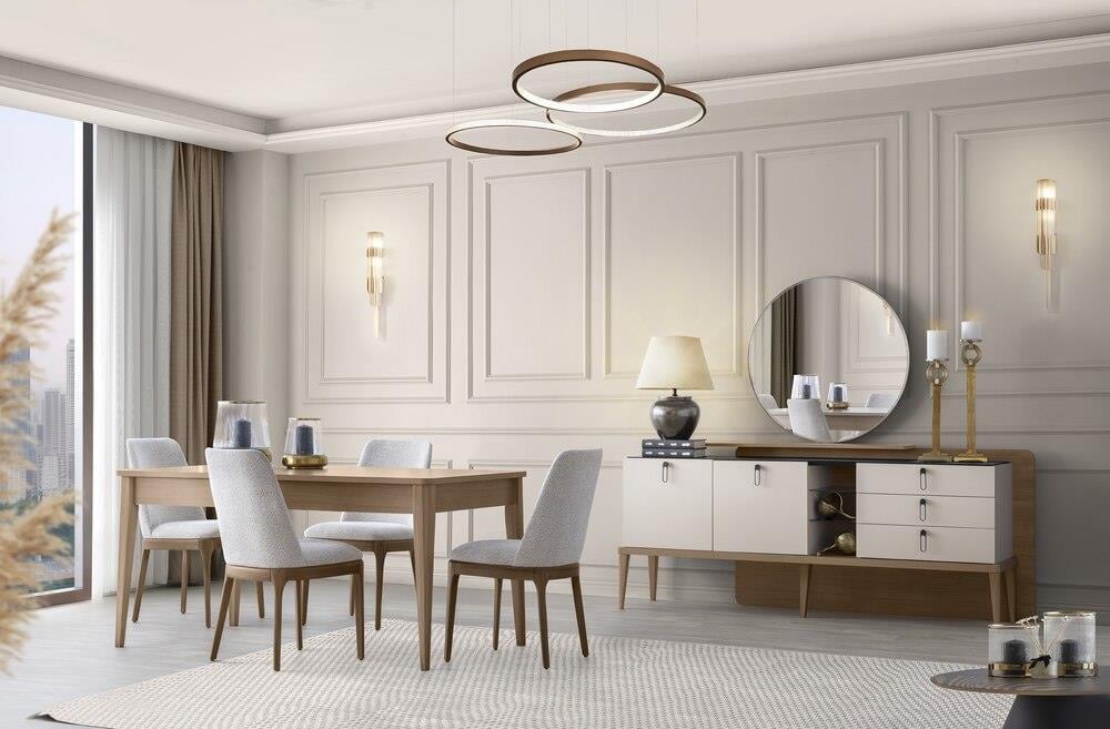 Vize Galata(Golf) Yemek Odası Takımı-(6 Ad.Sand+Ünite Dahil)Modern Yemek Odası Takımı