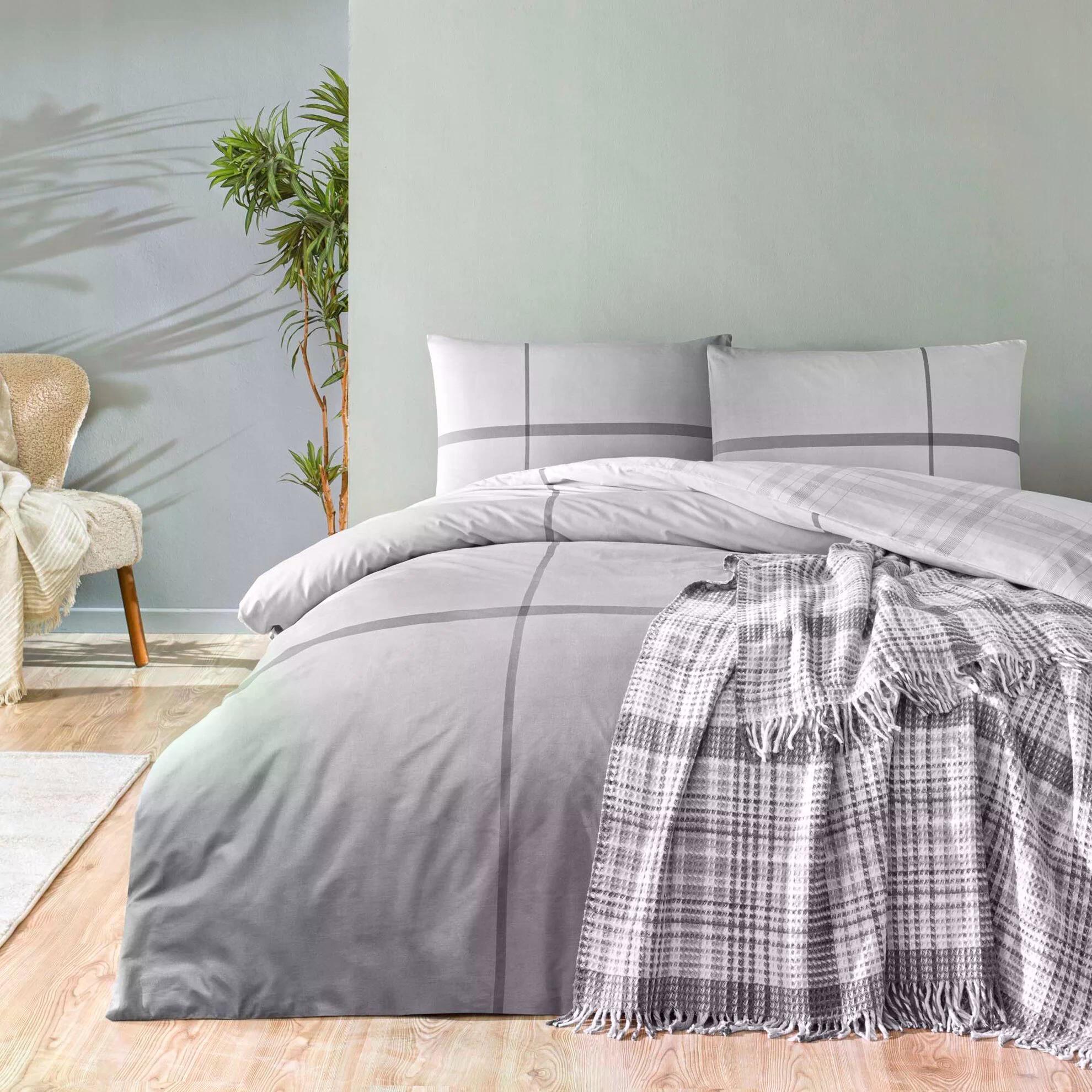 Taç 4636 Elwood Çift Kişilik Nevresim&Battaniye Set GriNEVRESİM & BATTANİYE