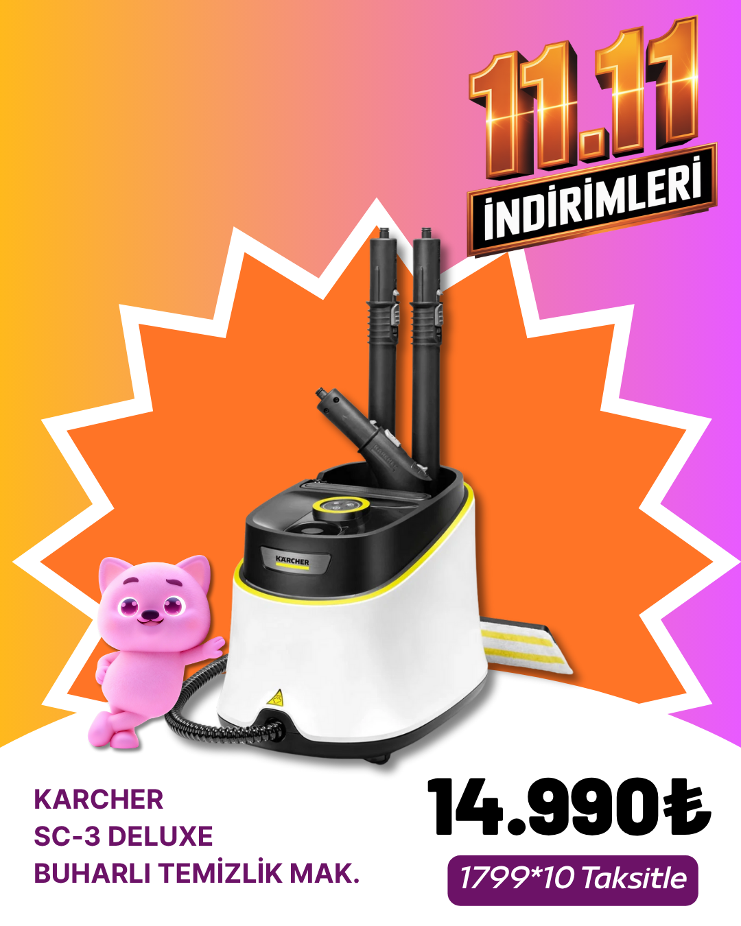 Karcher SC-3 Deluxe Textile Edition Buharlı Temizlik MakinesiTemizlik Makineleri