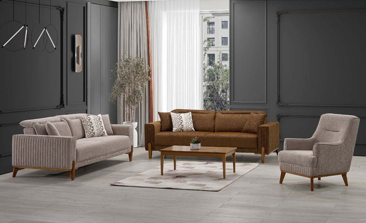 RAHAT BULUT 3+3+1 KOLTUK TAKIMI(1 3LÜ VE TEKLİ 107+ 1 3LÜ 106)Modern Koltuk Takımı