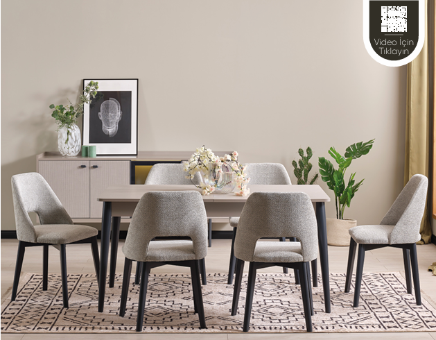 EVİSSA MOLDE 73301 YEMEK ODASI TAKIMI(ÜNİTESİZ)Modern Yemek Odası Takımı