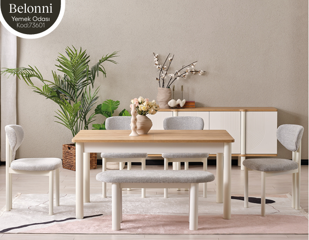 EVİSSA BELONNİ 73401 YEMEK ODASI TAKIMI(ÜNİTESİZ)Modern Yemek Odası Takımı