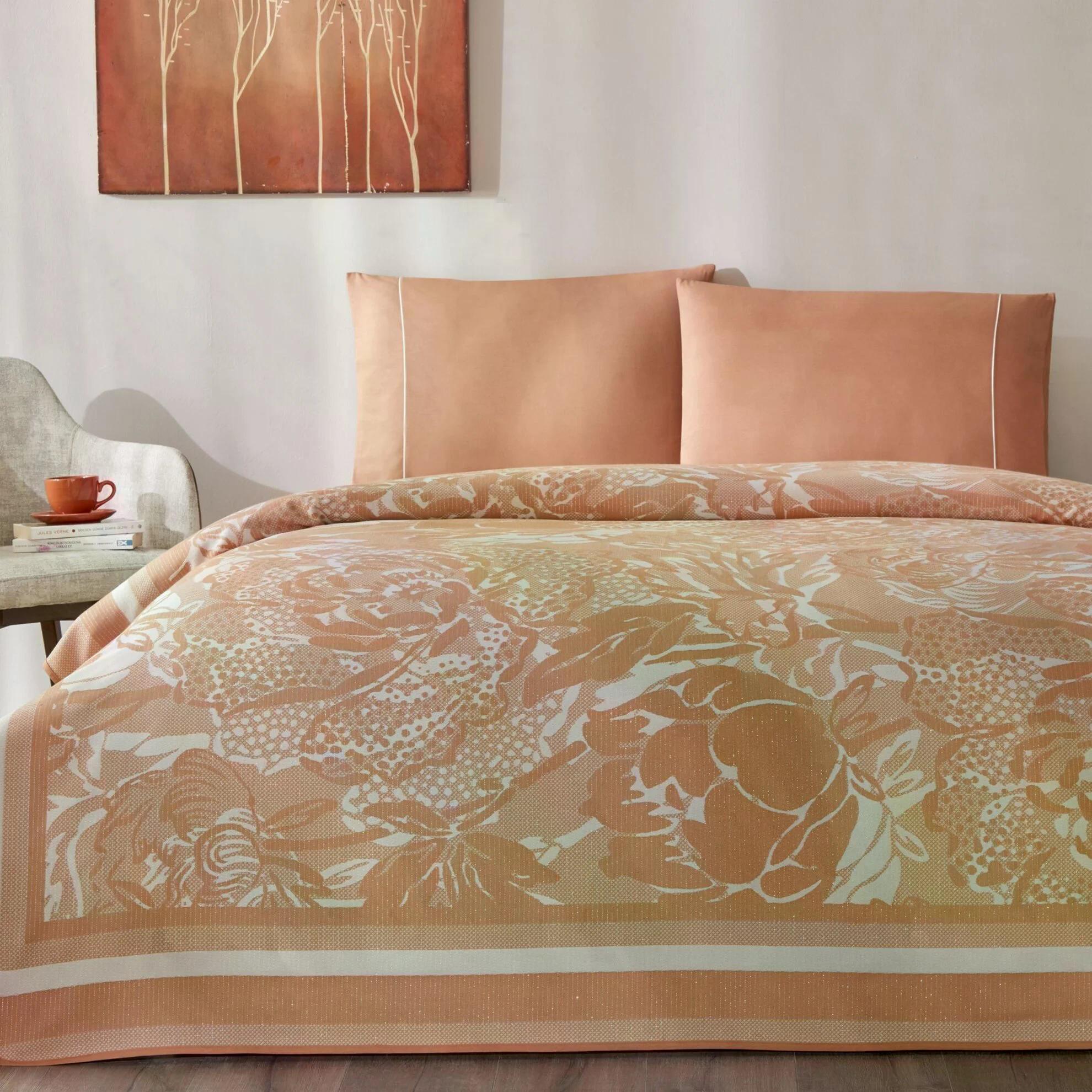 Taç 3698 Jakarlı Çift Kişilik Pike Takımı Idore SomonPİKE TAKIMI Ç.K