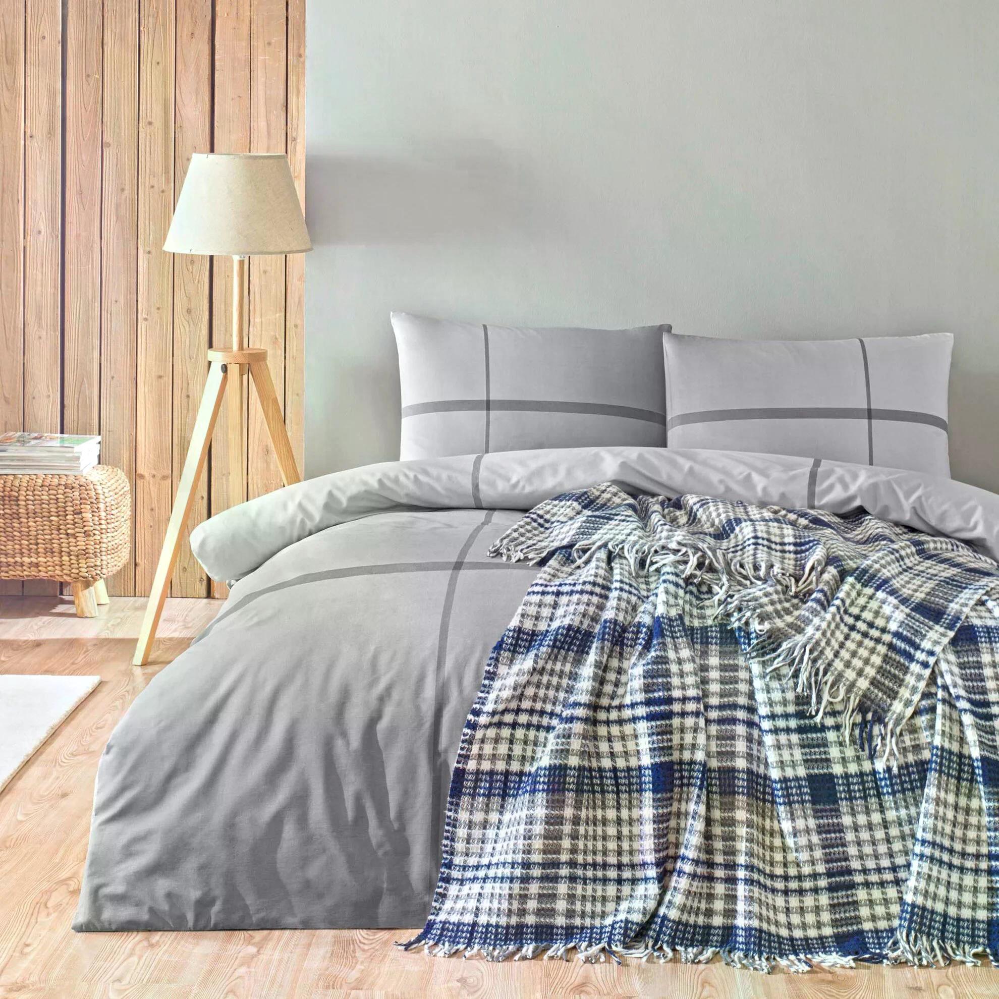 Taç 4636 Elwood Çift Kişilik Nevresim&Battaniye Set LacivertNEVRESİM & BATTANİYE